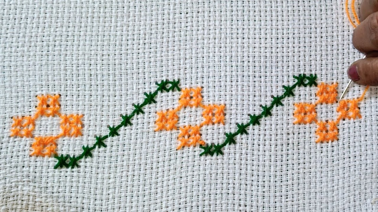 🌸 Easy & Cute Dusuti Flower 😍 | Cross Stitch Design ❤️ | Made by Sunita |
