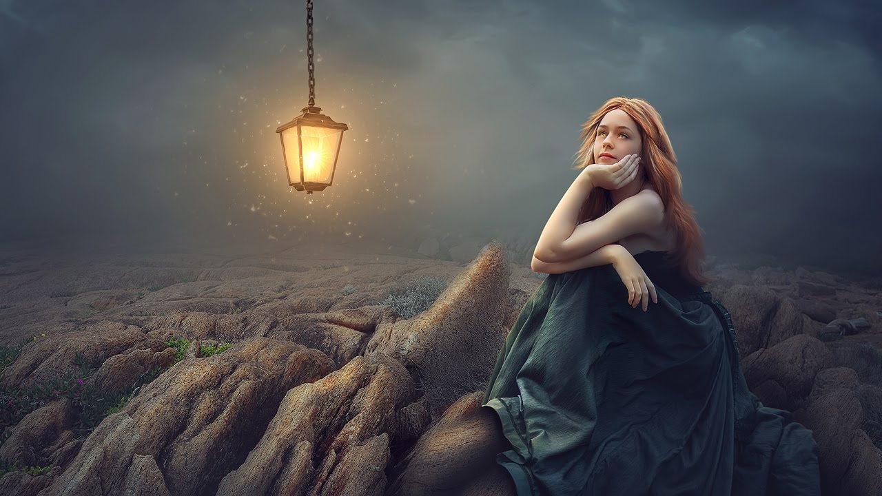 Making Hanging Lamp Fantasy Manipulation Scene Effect In Photoshop