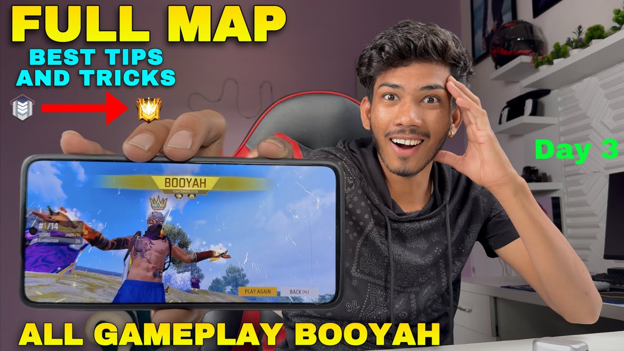 tips and tricks for full map gameplay | free fire | noob to pro series day 3