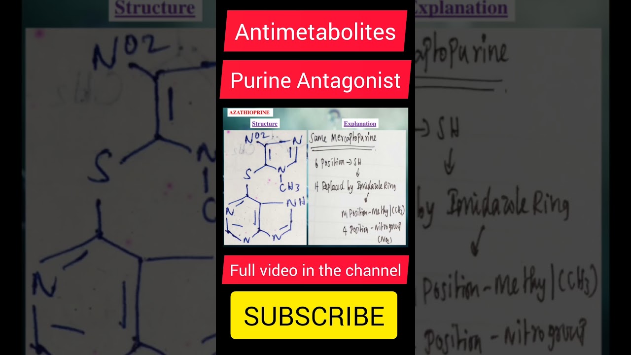 Azathioprine Structure tamil explanation || Medicinal Chemistry - 2 Tamil || B.Pharm ||