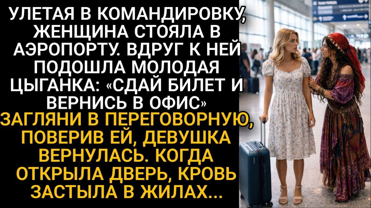 В аэропорту цыганка велела сдать билет и вернуться в офис. Открыв переговорную, она оцепенела…