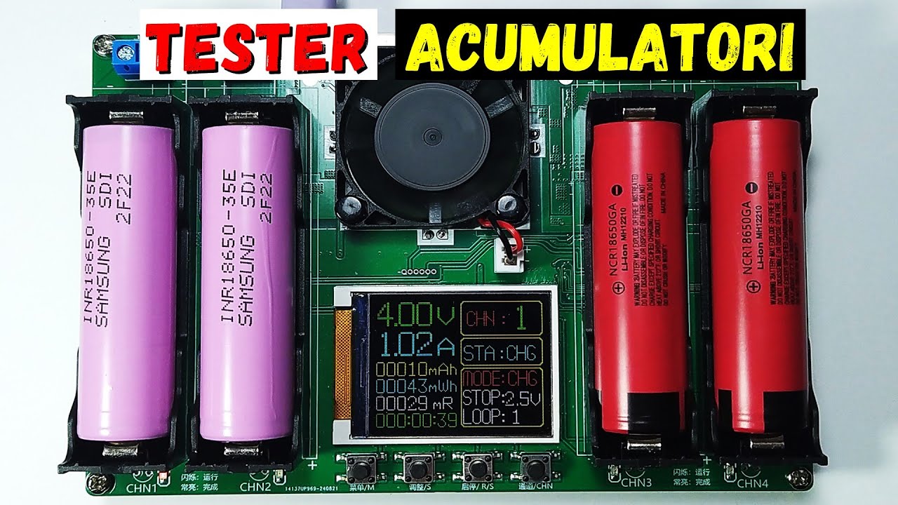 Tester cu 4 canale pentru acumulatori Litiu-Ion 18650 / Prezentare si testare kit de pe Aliexpress