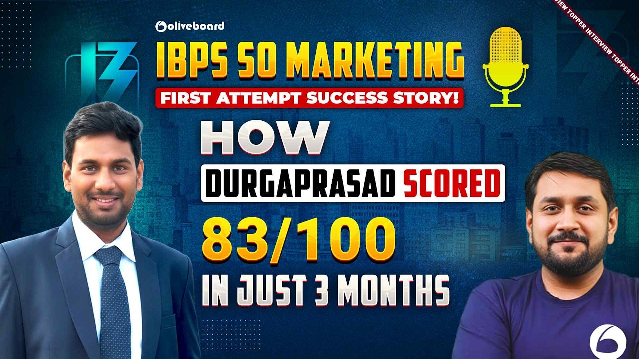 IBPS SO Marketing Success Story 2025 | Durgaprasad Scored 83/100 in 3 Months | Oliveboard