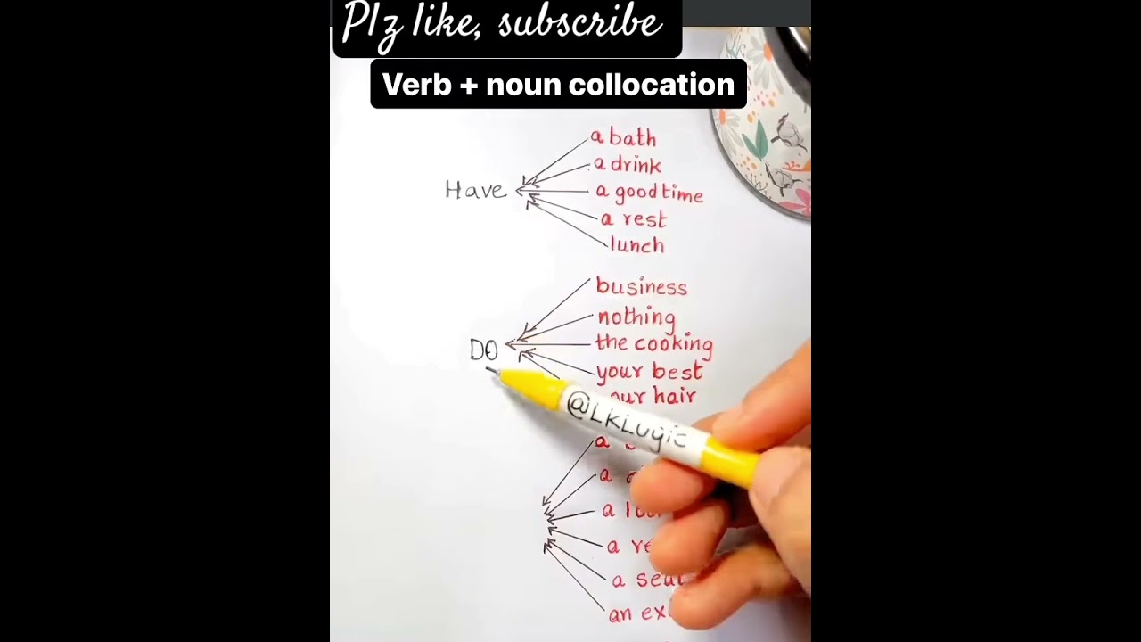 concept of verb & noun collocation #grammer work #learning english