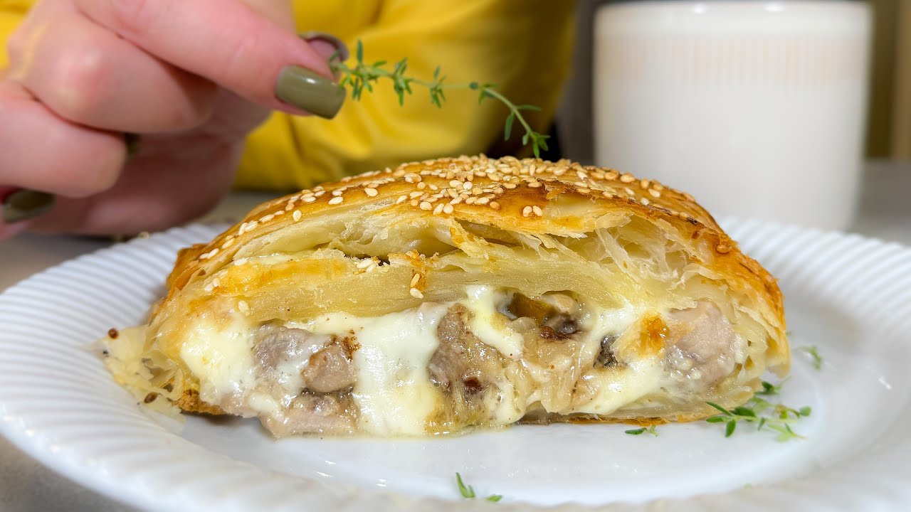 ШИКАРНИЙ ПИРІГ З ГРИБАМИ ТА КУРКОЮ