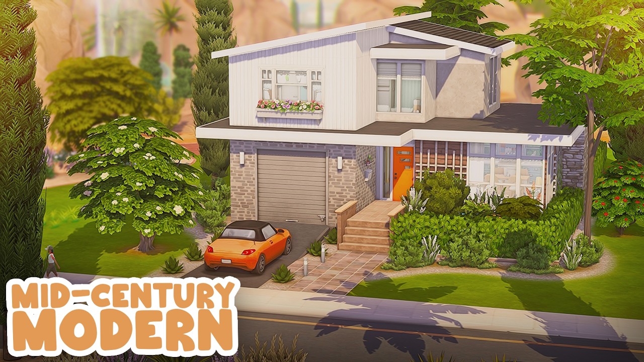 Mid-Century Modern Family Home 🧡 | The Sims 4 Speed Build