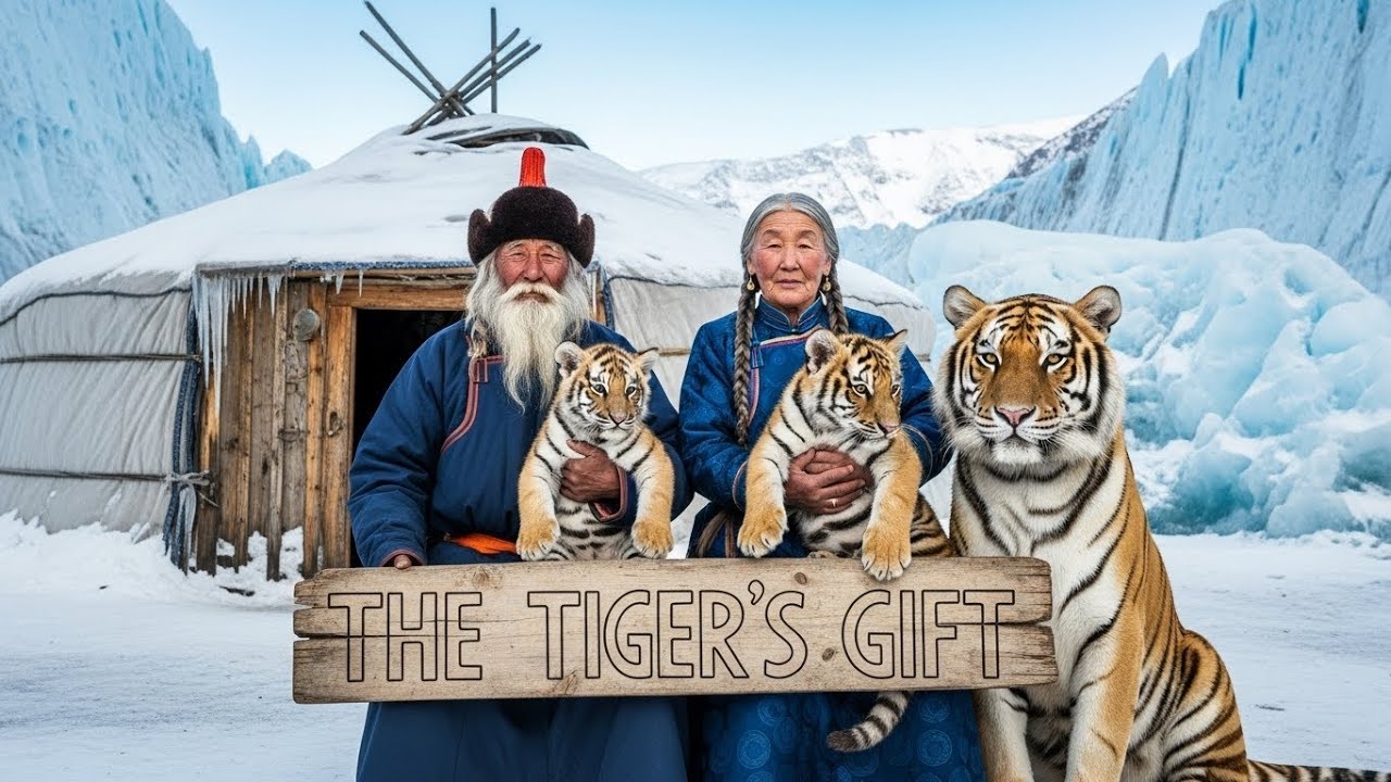 THE YELLOW TIGER'S GIFT: 8-MINUTE ICE AGE SURVIVAL STORY #frozenworld  #iceagesurvival  #veo3  ❄️ 🥶
