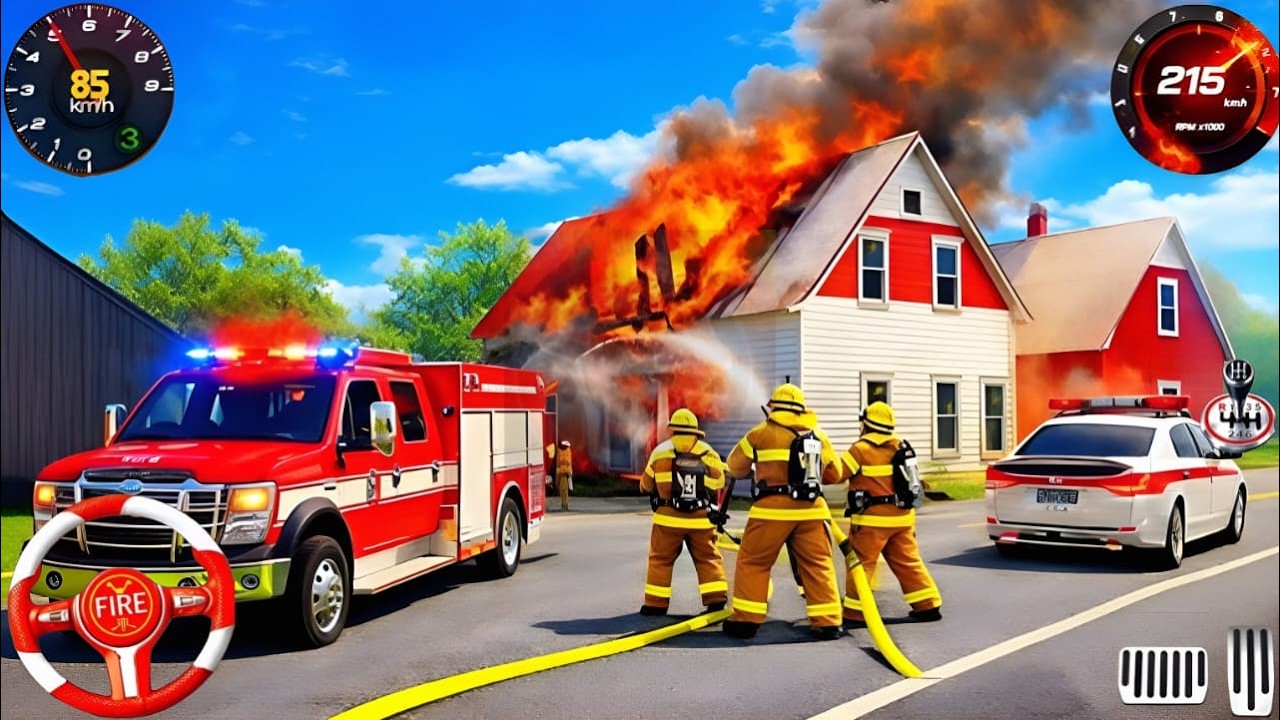 Fire Truck City Rescue Simulator - 911 US Emergency Fire Truck Driving 3D - Android Gameplay