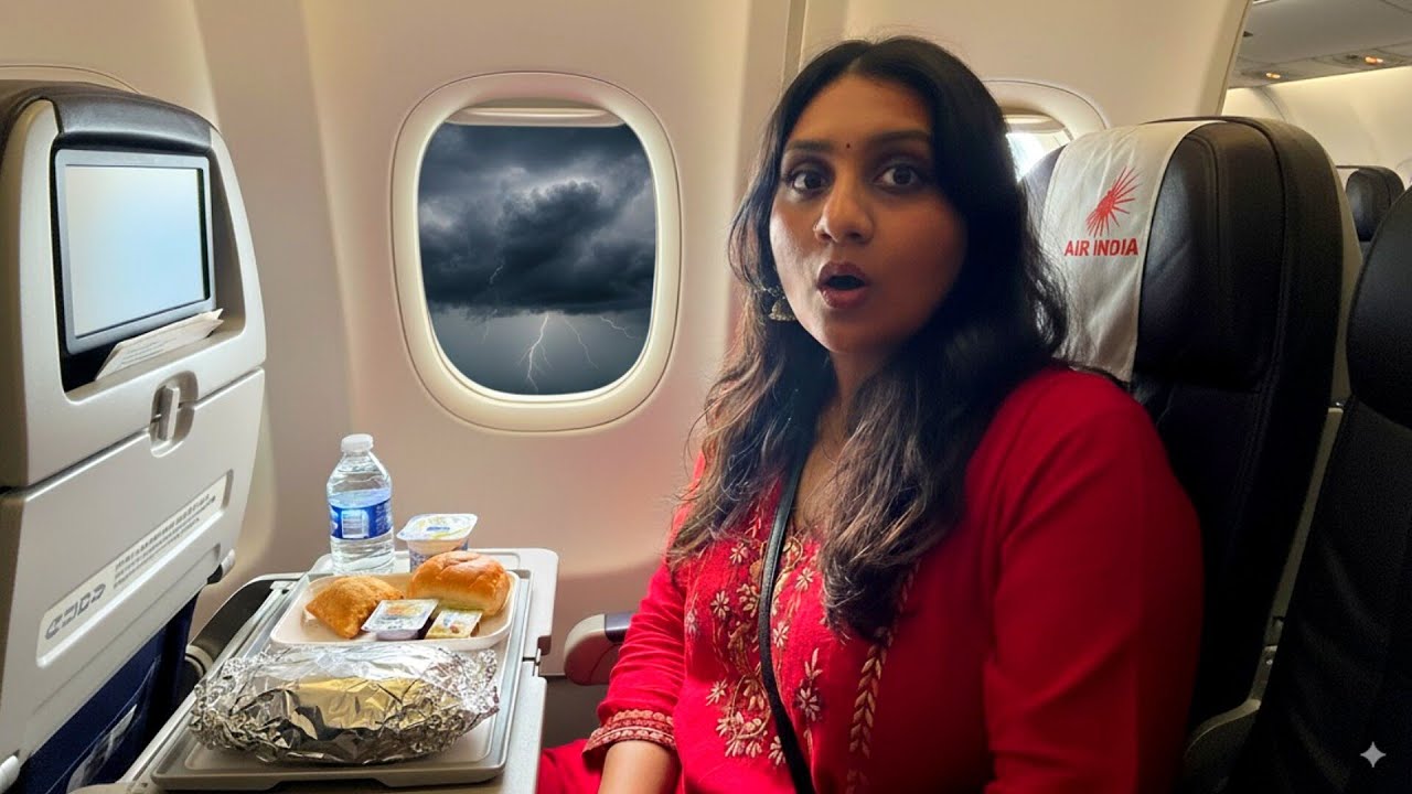 Eating on Air India flight during Turbulence! 