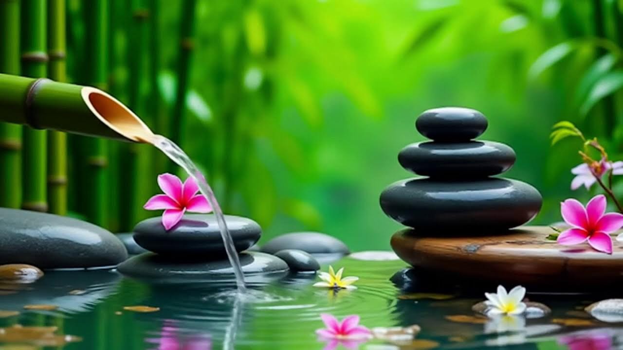Relaxation Piano and Bamboo Water Sounds 🌿 Deep Sleep, Meditation & Healing Music, Calm Piano Music