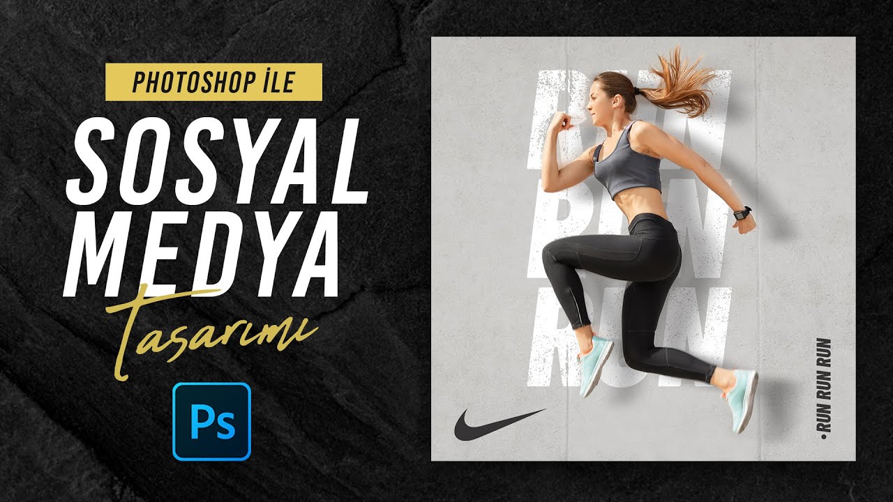 Adobe Photoshop ile Nike Sosyal Medya Tasarımı #adobephotoshop