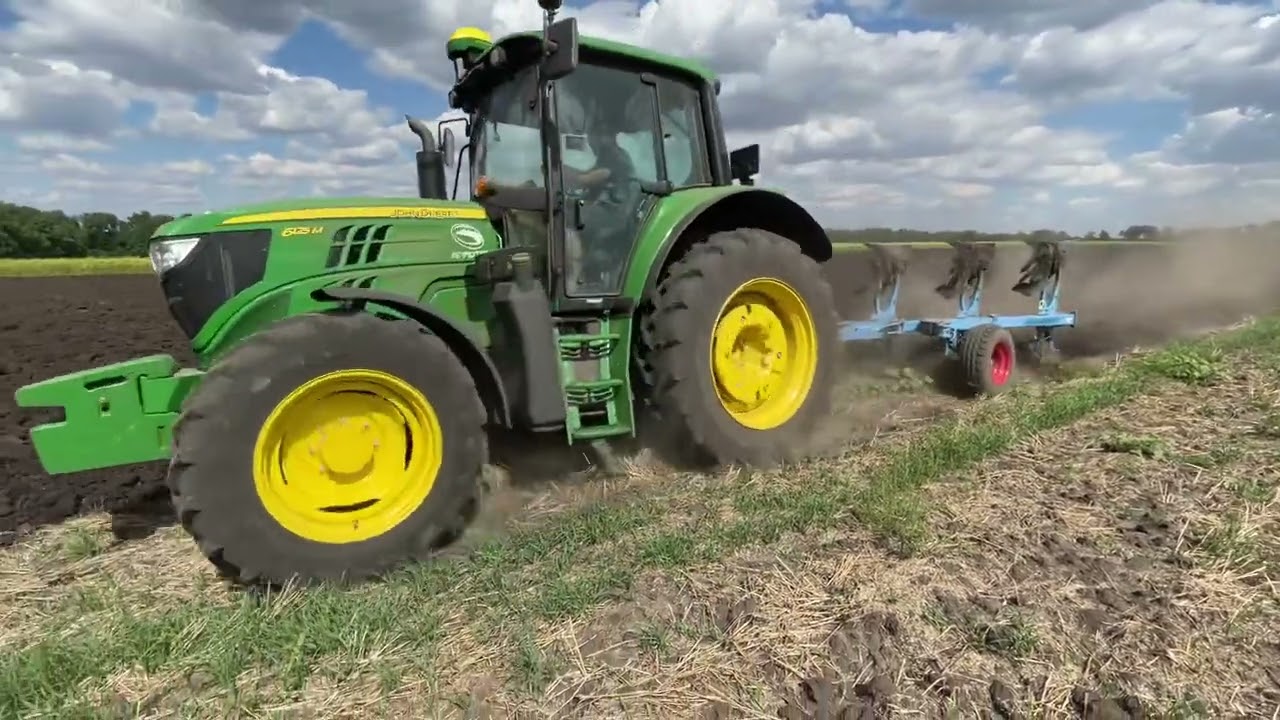 Оранка John Deere 6125M+Lemken