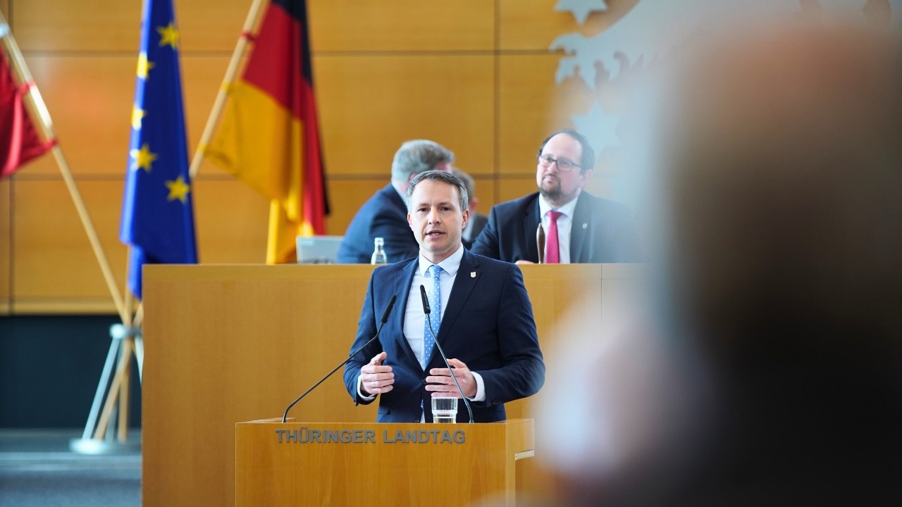 Fraktionsvorsitzender Andreas B&uuml;hl | Regierungserkl&auml;rung | Setzt sich gegen AfD durch | 27.03.2026