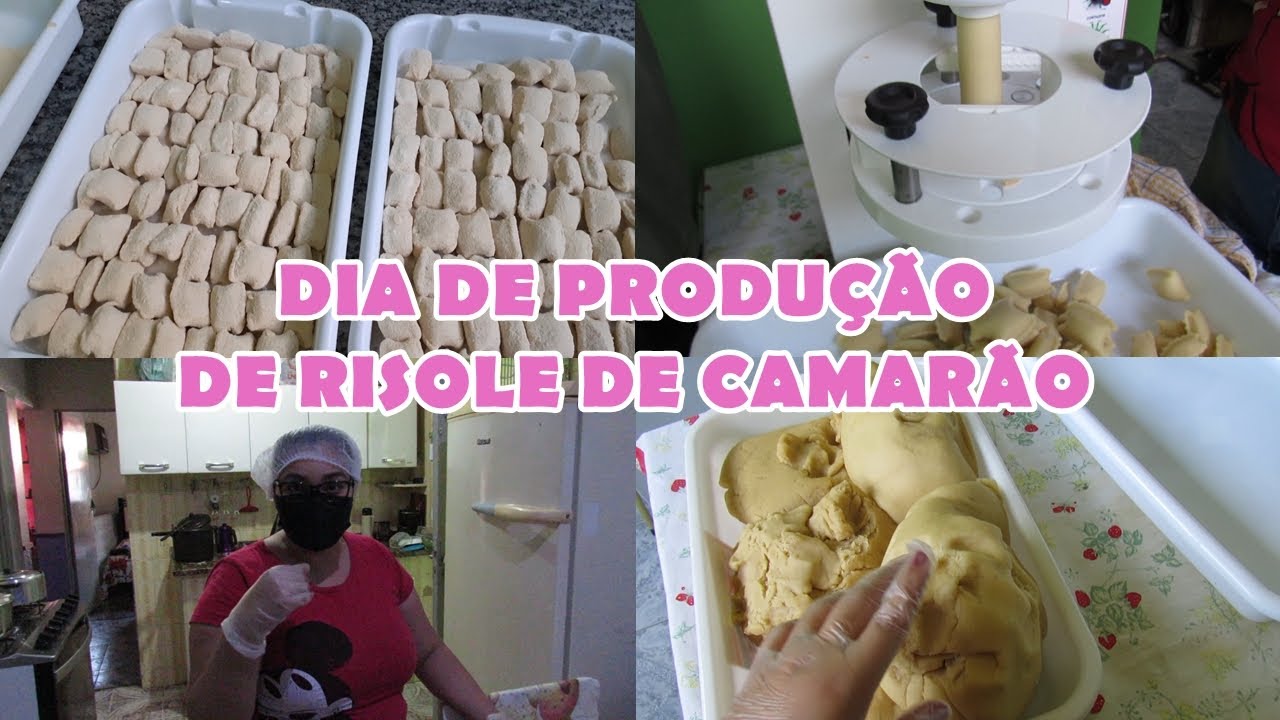 DIA DE PRODUÇÃO DE RISOLE DE CAMARÃO,  MASSA E RECHEIO PRA MAQUINA DE SALGADO COMPACTA PRINT