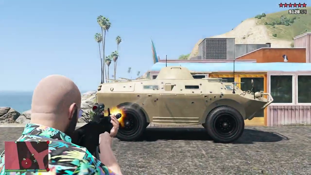 GTA V: Michael, Franklin, Trevor & Beach Males 10 Star Cop Battle + Escape