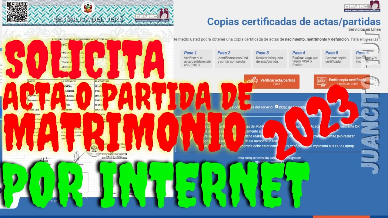 Solicita Tu Acta o Partida de Matrimonio por Internet (2023) Paso a Paso RENIEC