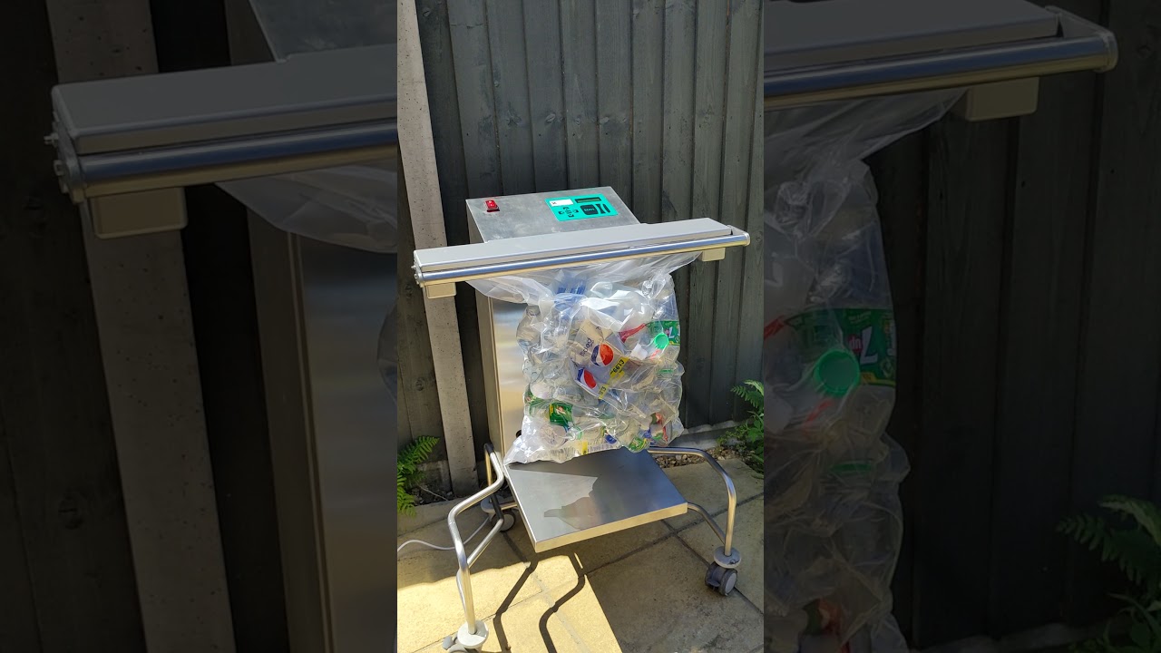 SUPERYACHT RUBBISH - VACCUM DEVICE SHRINKING & SEALING PLASTIC DRINKS BOTTLES