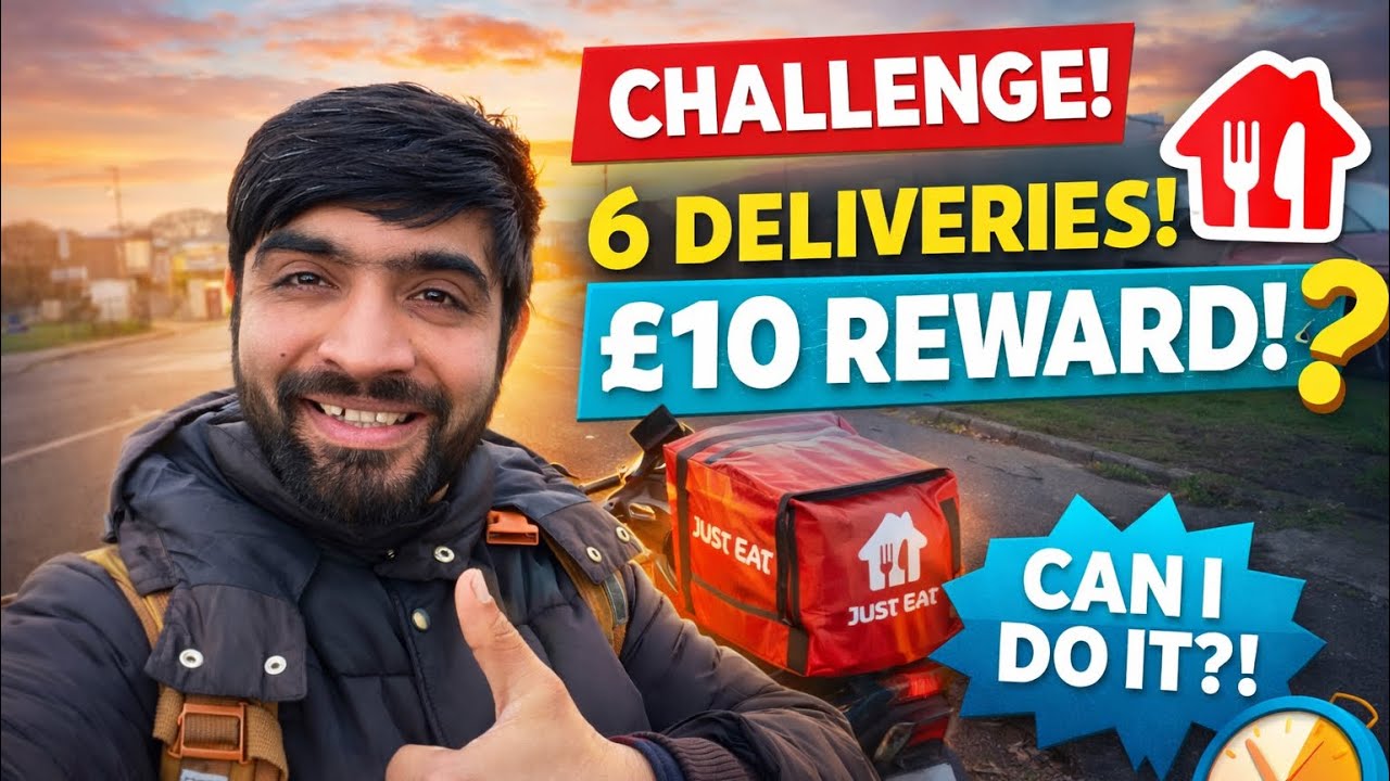 Today start delivery at 8 am || just eat give me challenge 6 delivery £10 Wow 🤩 || delivery in uk.