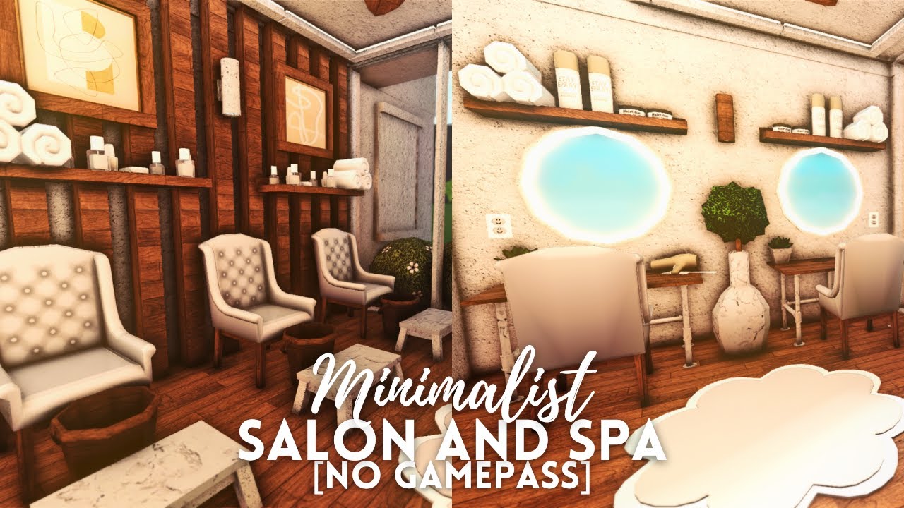 [roblox bloxburg] no gamepass minimalist salon and spa ┊ bloxburg new update ┊ ꒰ speedbuild & tour ꒱
