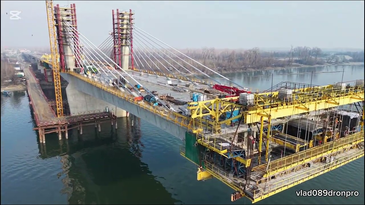 Peti novosadski most na Dunavu - dron snimak