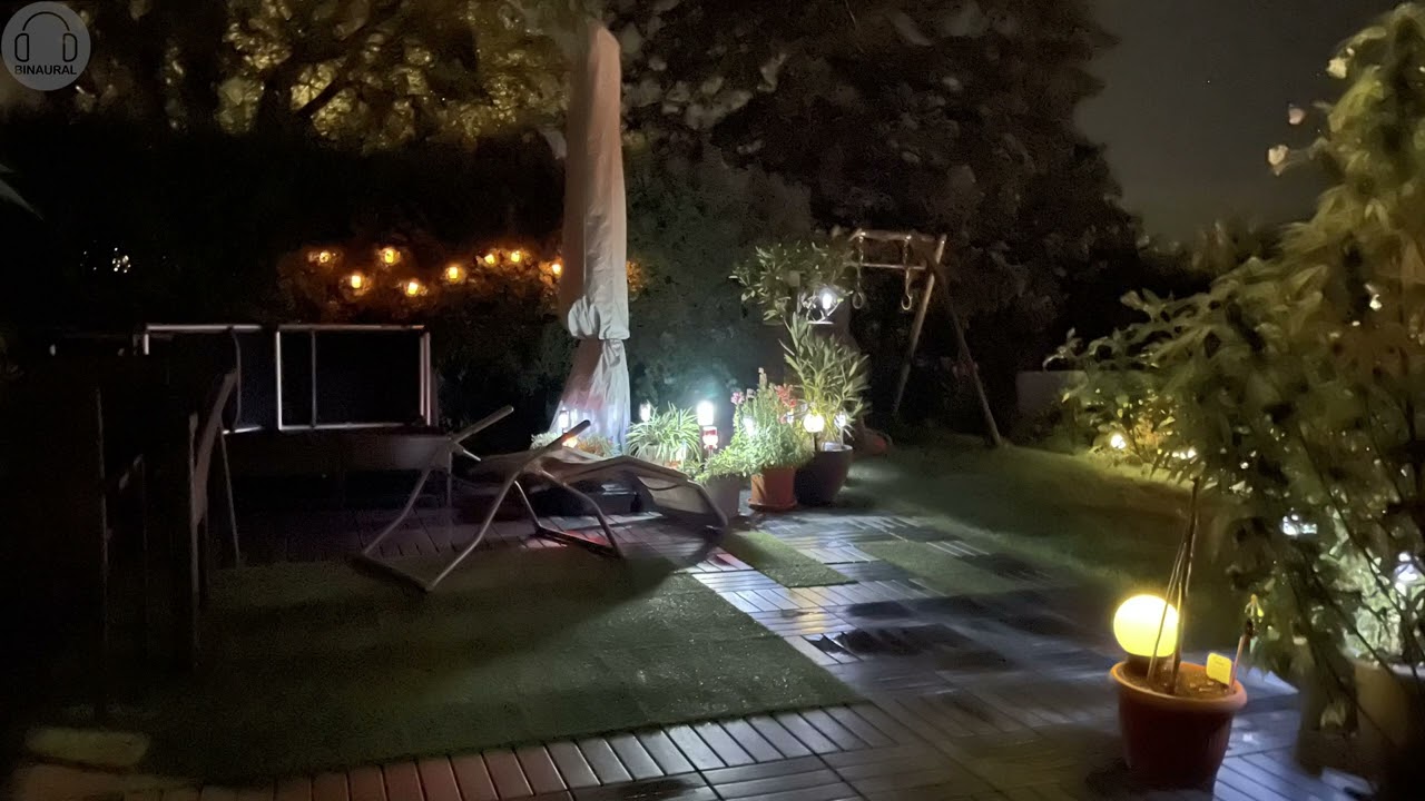 ASMR sound of night rain - relaxing nature sound [3d-binaural audio]