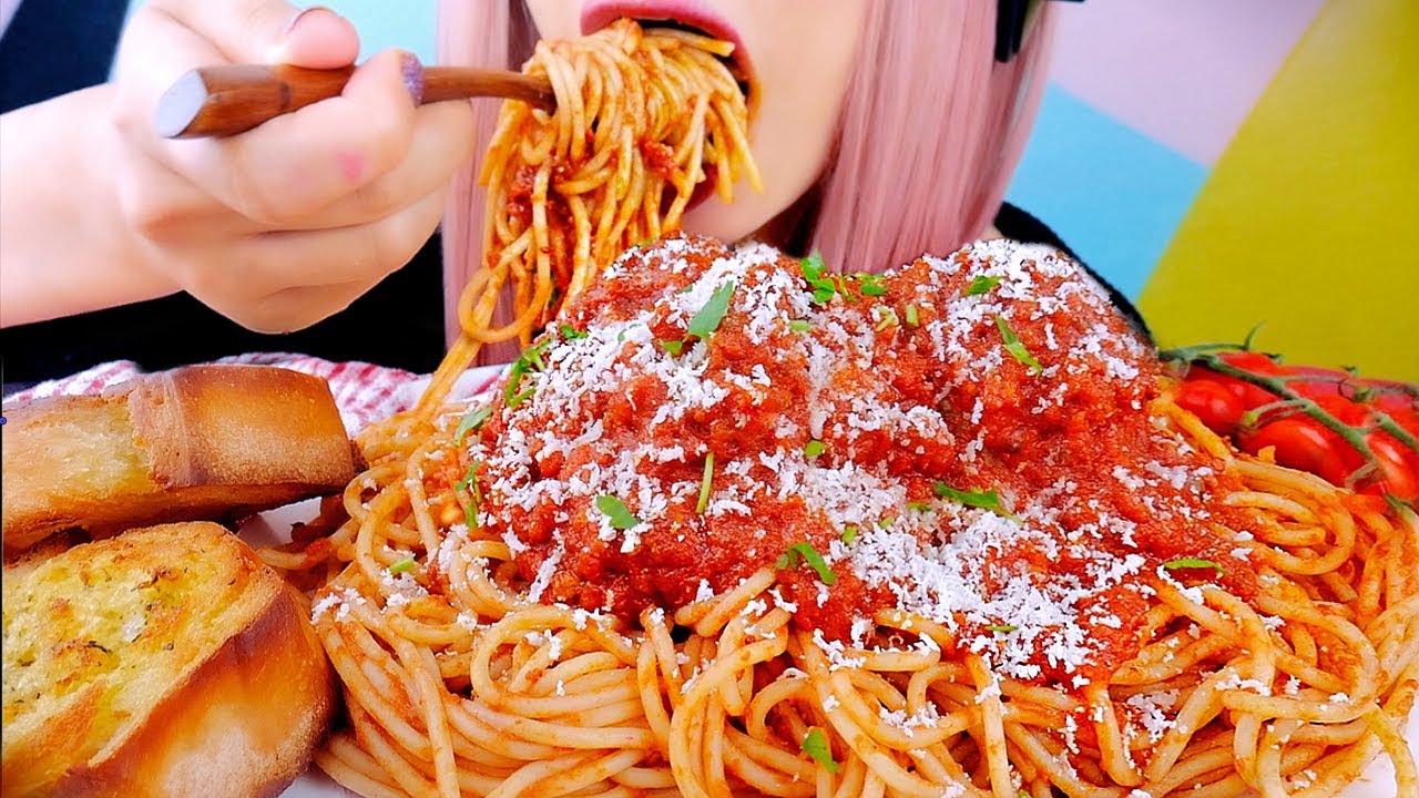 ASMR Spaghetti & Meatballs | BIG BITES | Eating Sounds 먹방