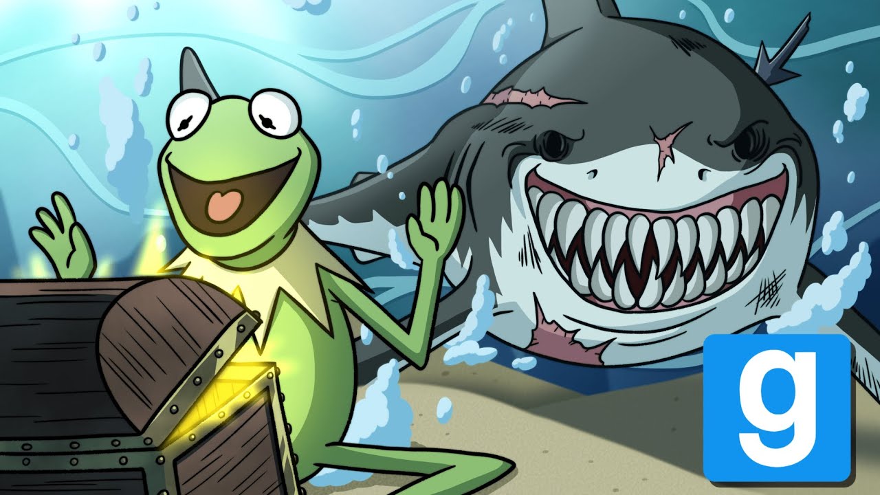 Gmod: Kermit's Treasure Hunt RUINED by Megalodon Shark!