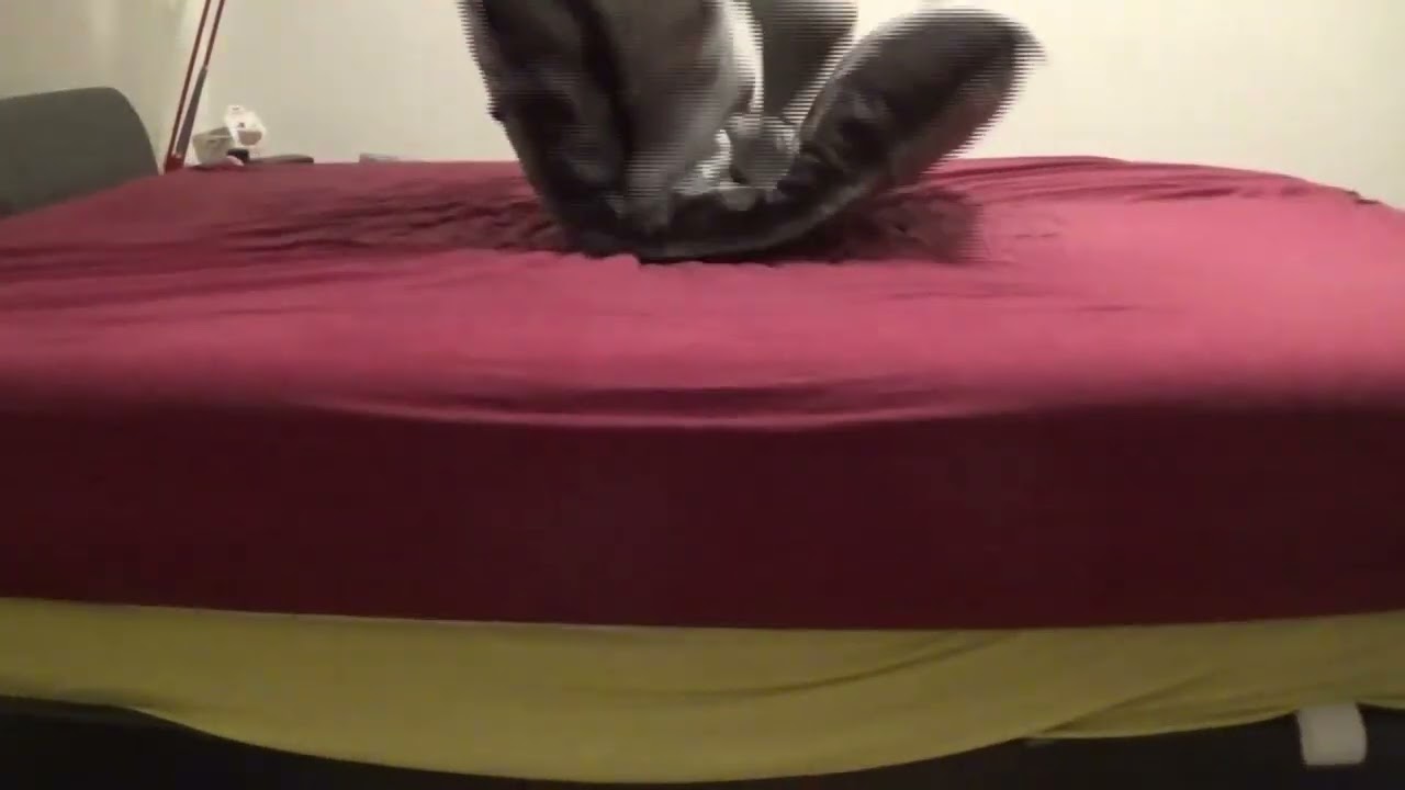 jumping on pillow