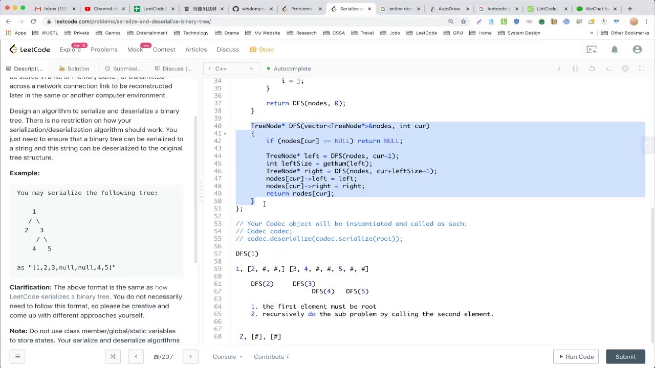 【每日一题】297. Serialize and Deserialize Binary Tree, 6/16/2020