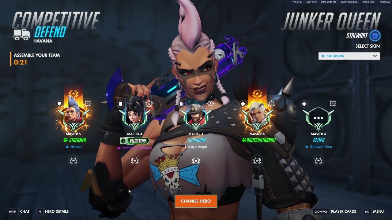 47 ELIMS! 25k DMG! RANK 1 JUNKER QUEEN ! Mightyy - Overwatch Season 1