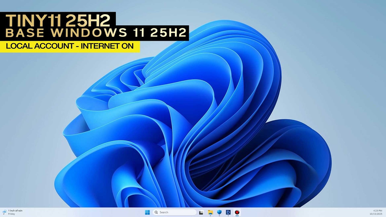 Download Tiny11 25H2 base Windows 11 25H2 ISO file October 2025