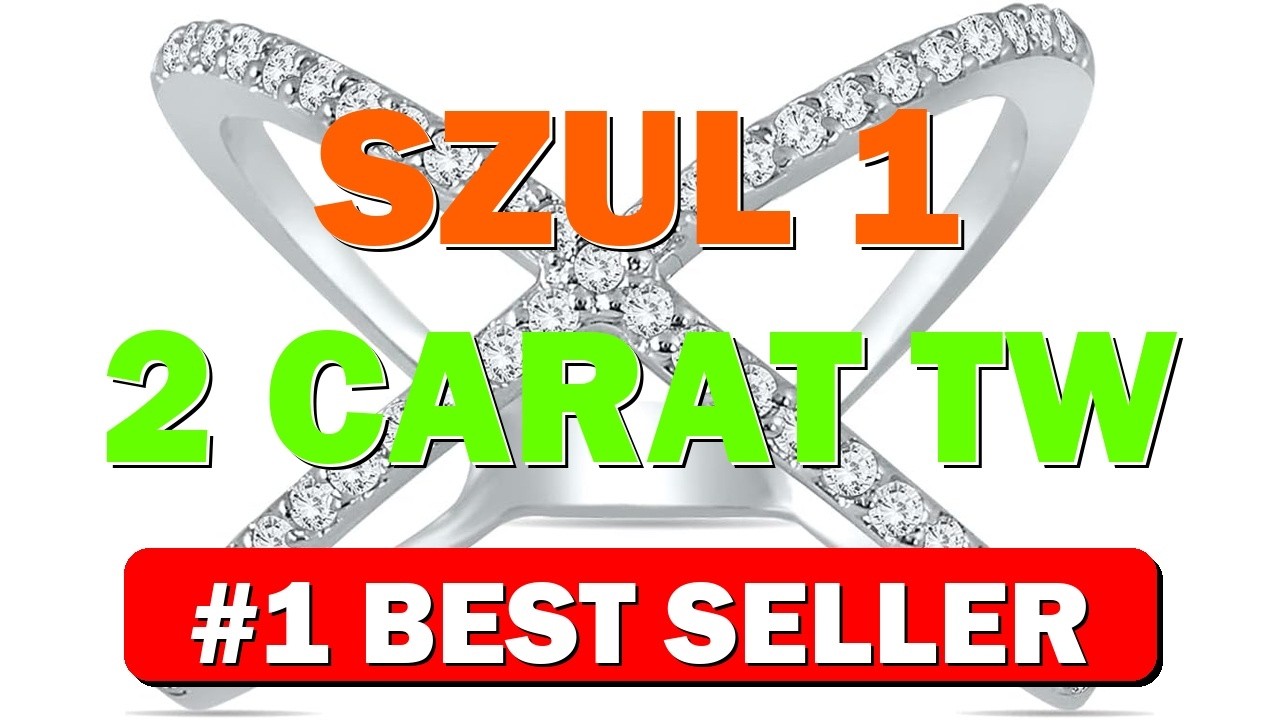 SZUL 1 2 Carat TW Diamond Criss Cross X Ring in 10K White - B00QNNMZYC