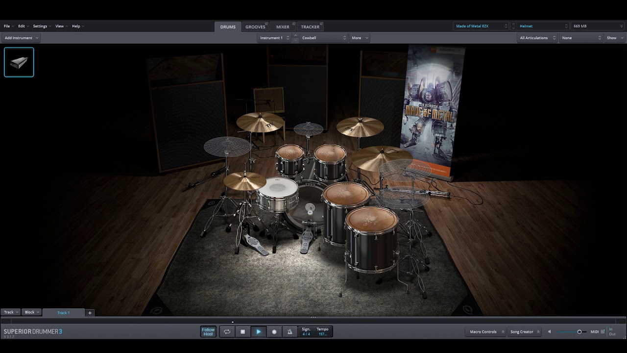 Helmet - Unsung only drums midi backing track