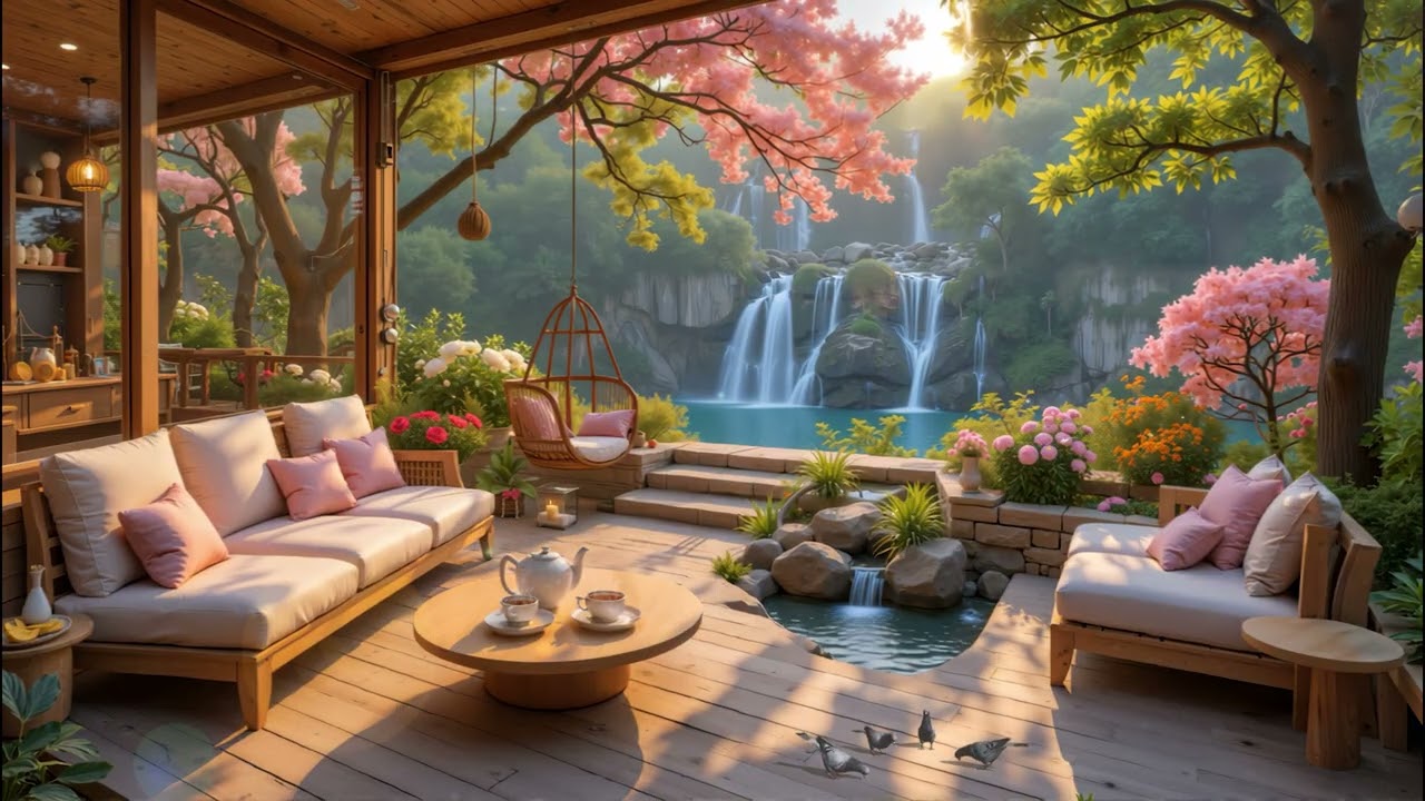 Cozy Spring Indoor Living Room 🌸 Smooth Jazz Instrumental Music for Relaxing, Studying, Working