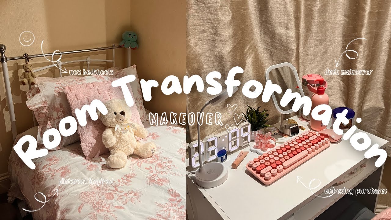 Pinterest Inspired Room Makeover 🌸✨ Shein Unboxing, New Bedsheets & Desk Glow Up