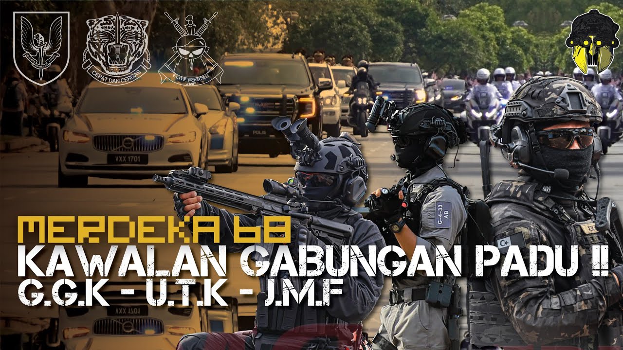 MERDEKA 68- Momen KAWALAN PADU U.T.K / BLACKGHOST / JMF mengiringi keberangkatan tuanku. #merdeka68