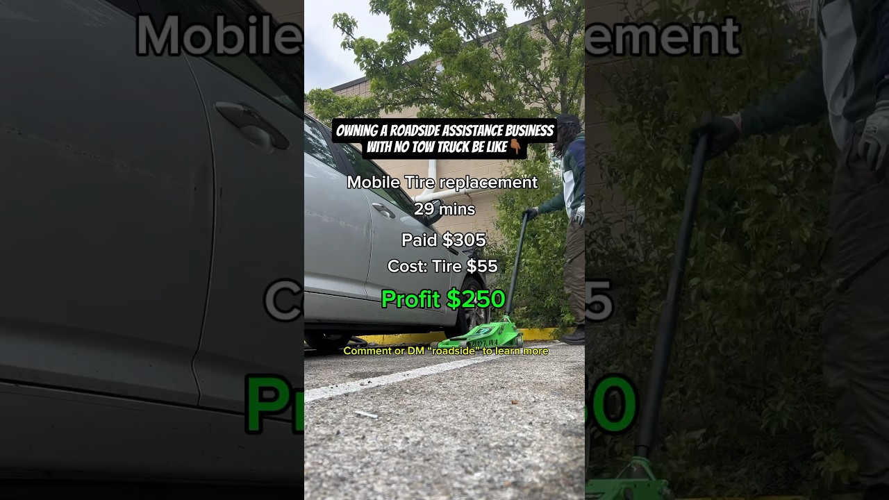 $250 in 29 minutes. Mobile tire replacement #roadside #roadsideassistance #towtruck #businesstips
