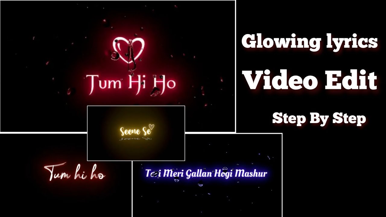 Glowing Black Screen Text Edit Tutorial || Rain Drop || Step By Step|| Trending Glowing lyrics Video
