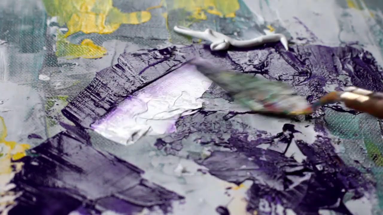 Colorful Art Therapy 🌿🎨 Satisfying  Paint Mixing & Canvas Art, Relaxing Music | 心を癒やすカラーセラピー