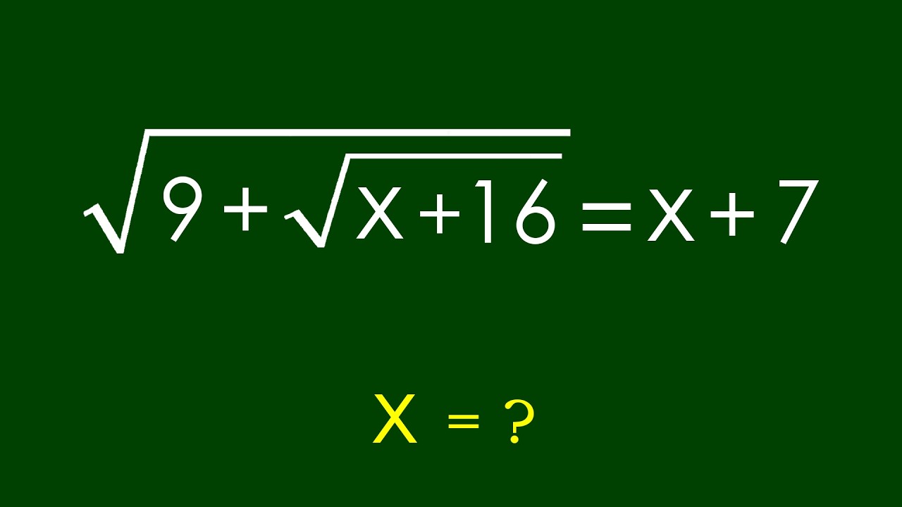 A Nice Algebra Problem | Math Olympiad x=?