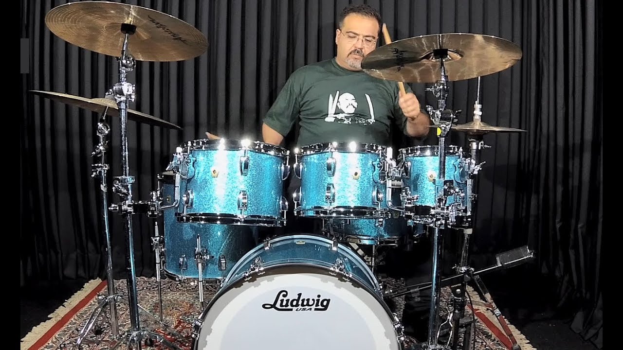 Bateria Americana na Veia! Ludwig Classic Maple Teal Blue Sparkle