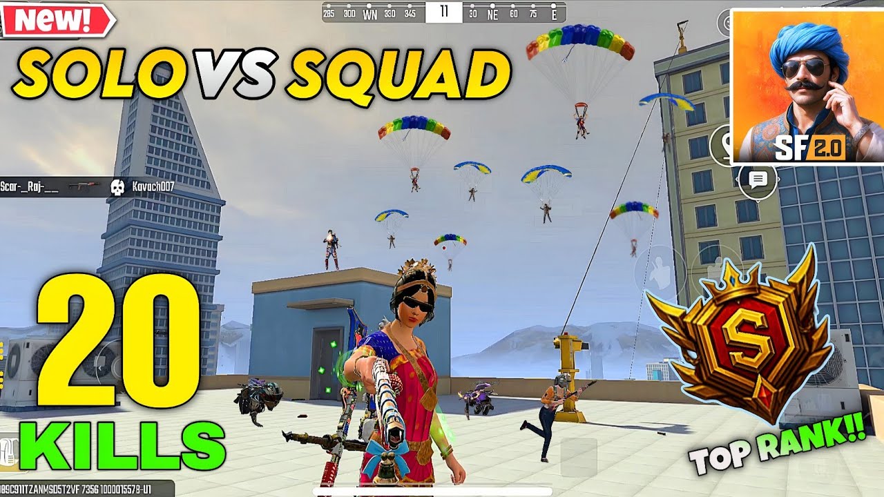 20 KILLS 🥶 SCARFALL 2.0 SAMRAT RANK TOP 50 SOLO vs SQUAD FULL RUSH INTENSE GAMEPLAY - IFSJEET