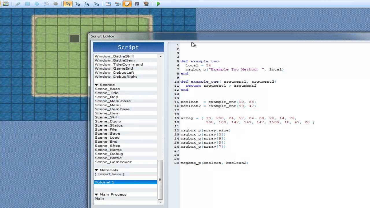 RGSS3 Scripting Tutorials ~ Tutorial 8 - Arrays