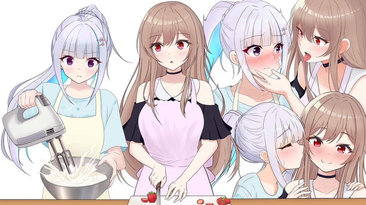 【手描き切り抜き】フレンの新居で二人っきりのクリスマスケーキ作りに励むリゼ様とフレン【フレン・E・ルスタリオ/リゼ・ヘルエスタ/にじさんじ】