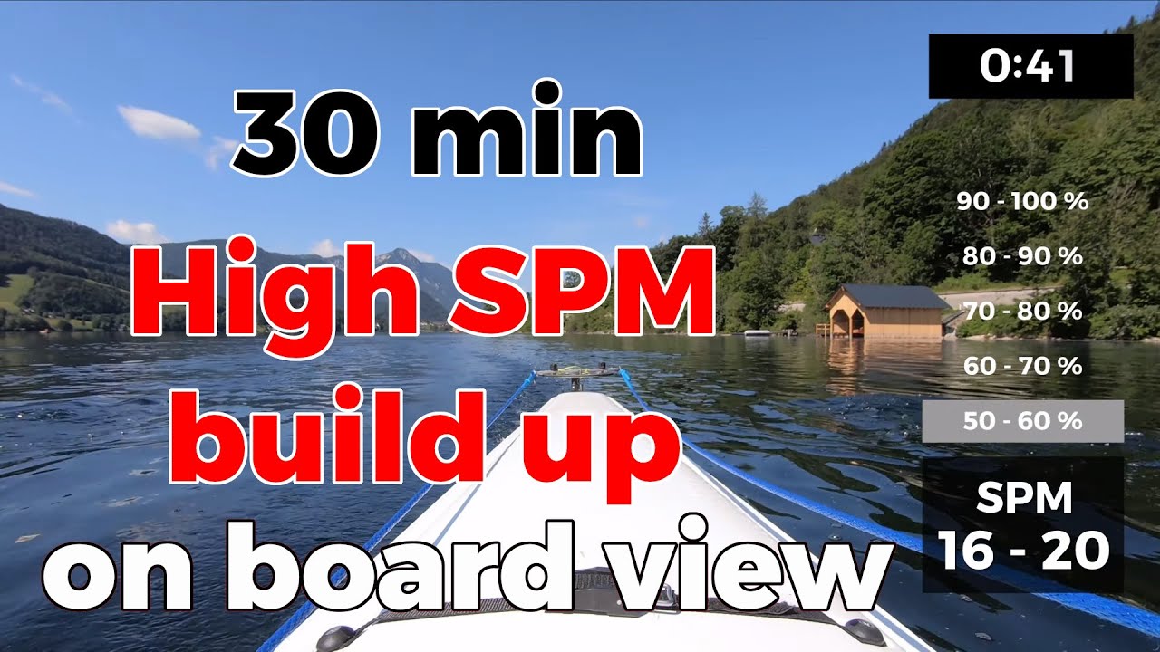 (21.05) 30 min rowing machine interval session - flying high at high SPMs