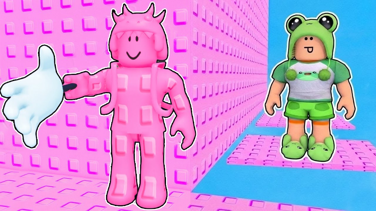 😱Red Dino & Mikey Frog TROLLING While Being INVISIBLE! Camouflage Troll Tower (Roblox)