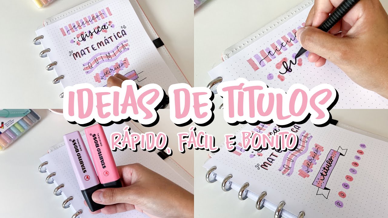 IDEIAS DE TÍTULOS PARA DECORAR O SEU CADERNO 2021 💖✨