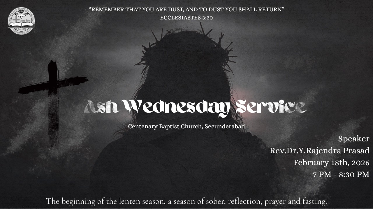 Live | February 18th, 2026 | Ash Wednesday Service (7:00 PM) | CBC, Secunderabad
