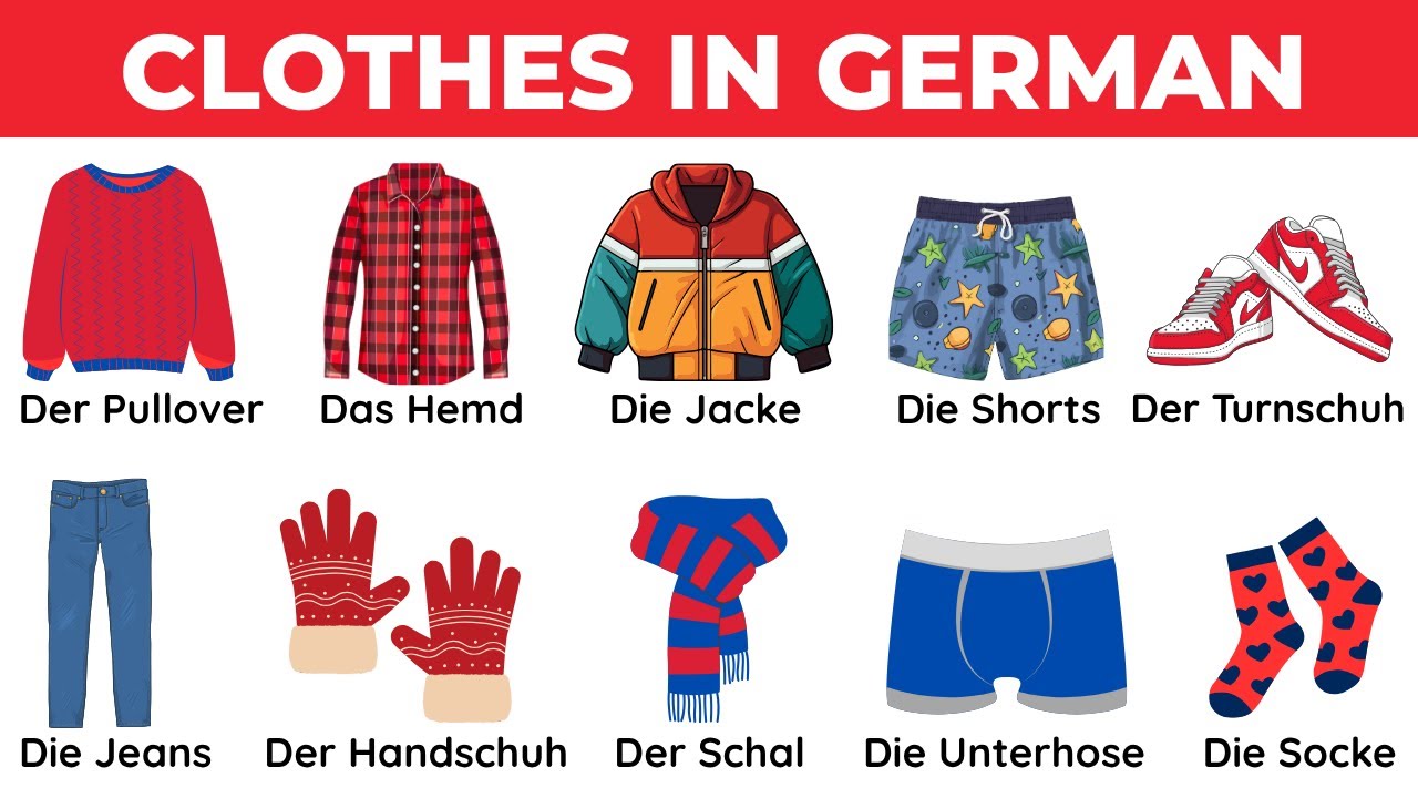 German Clothes Vocabulary | Learn Clothing Names in German with Pictures