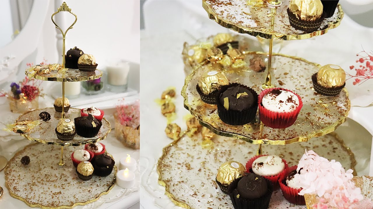 DIY RESIN: How to make a 3 tier cake stand!🧁